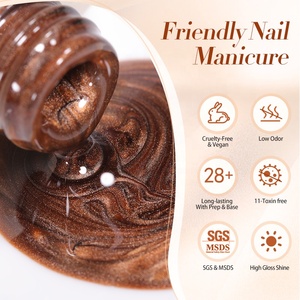 BORN PRETTY HEMA TPO FREE 10ml Gel à ongles magnétique œil de chat rouge brun ambre automne, paillettes scintillantes, gel UV à faire tremper, vernis à ongles - Product Image 6