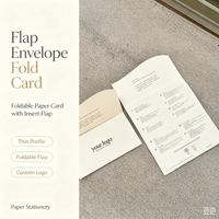Carte personnalisée pliée style enveloppe, carte de luxe à insérer en papier, carte d'instructions pour vêtements avec impression de votre logo