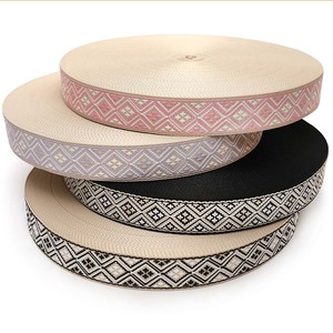 Tali Anjing Jacquard Webbing Kustom dari Poliester Nilon, Pita Webbing Desainer dengan Berbagai Warna, Tali Khusus untuk Aksesoris Tas - Product Image 1