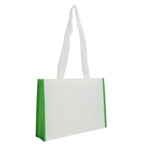 OEM/ODM生态升华手提袋定制印刷空白购物袋白色无纺布袋可重复使用促销，购物包装