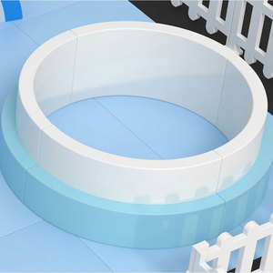Parque Infantil Interior con Juguetes de Plástico Azules y Recinto Blanco para Uso Doméstico - Product Image 2