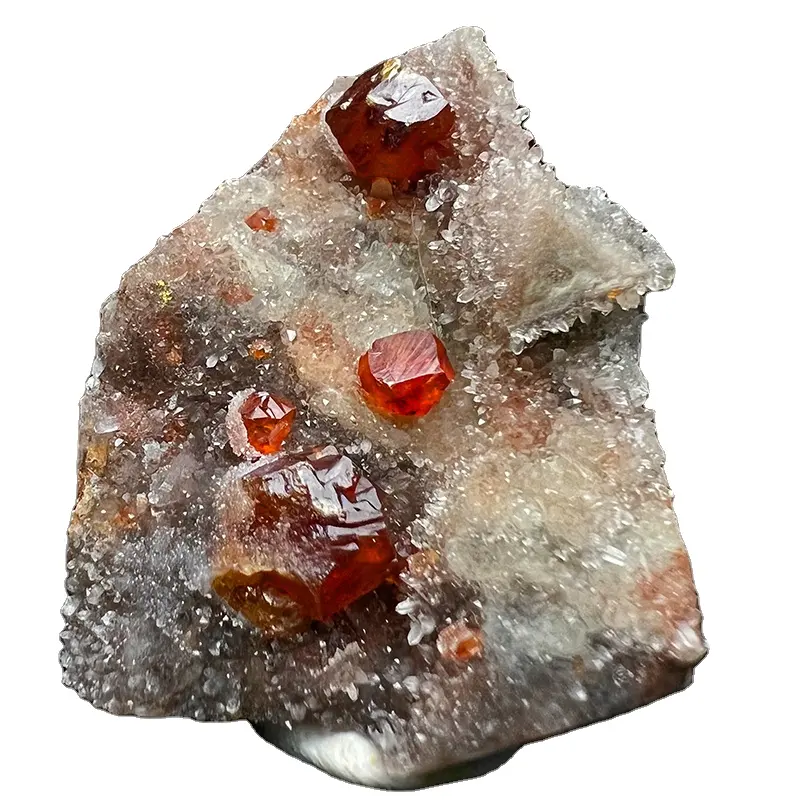 Natural raw crystal mineral Rock crystal garnet mineral specimen gorgeous garnet Sphalerite for decoration