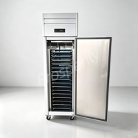 Réfrigérateur vertical à porte simple en acier inoxydable refroidi par air, pour cuisine commerciale, avec bac GN