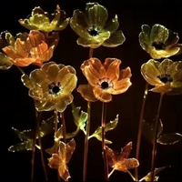 Fleurs de pavot géantes en fibre optique LED, décoration d'événements de mariage, affichage lumineux, changement de couleur RVB, blanc, télécommande, application, IP65