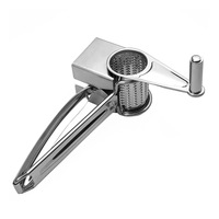 Parutan Keju Putar Stainless Steel Multifungsi 3-in-1 dengan Mata Parut yang Dapat Diganti, Desain Ramah Lingkungan untuk Penggunaan Rumah Tangga