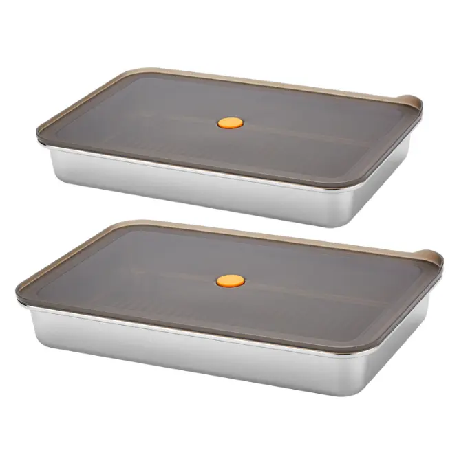 Stainless steel box with lid