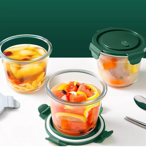 ภาชนะเก็บอาหารทรงกระบอกแก้ว & โถห้องครัวพร้อมฝาปิดที่ปิดสนิทตู้เย็นไมโครเวฟและเครื่องล้างจานเหมาะสม - Product Image 4