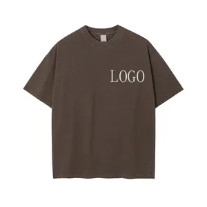YLS 2023 Wholesale T shirt For Custom Logos On Washed Vintage Oversize Tshirt Unisex Men Women Heavy Cotton 275 gsm T Shirts