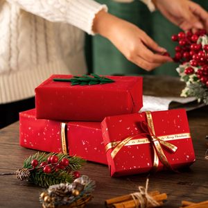 Homeral <b>Wrapping</b> <b>Paper</b> Roll 17inch X 16.5ft Red With Silver Gold Foil Flake For Christmas Birthday Wedding Bridal - Product Image 6