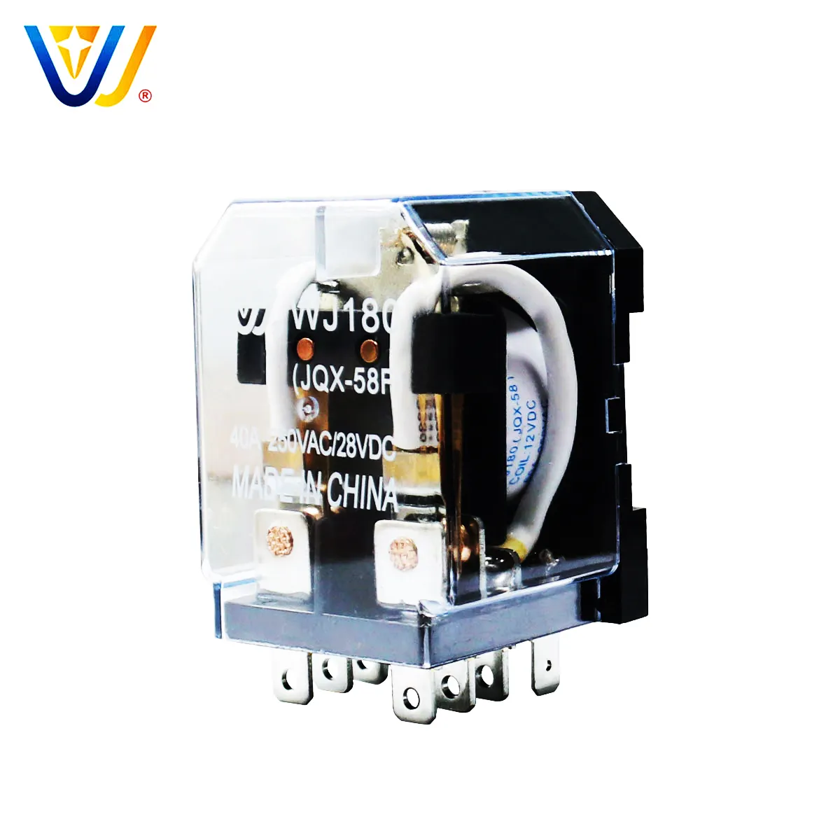 Wanjia high quality jqx-58f 40a dpst dpdt Mini original Power Relay 12 volt 40 amp pin/pcb Universal Relay AC Circuit Breaker