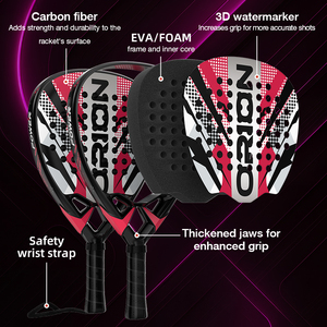 Jusain Fabrik ODM Maßgefertigter Carbon-Padel-Schläger 3K 12K 18K Optional Heißgepresst Kundenspezifische Pantone-Farbe - Product Image 4
