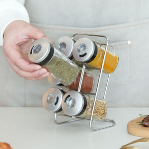 Bocaux à épices en verre transparent avec couvercle fenêtré à vision grossissante, 3 ouvertures pour verser et saupoudrer, pour rangement de garde-manger, logo personnalisé - Product Image 4