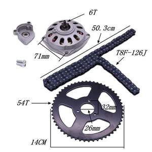 Juego de Piñones para Motocicleta, Kit de Cadena y Piñón para Motocicleta Todoterreno, Modificación para Mini Motocicleta de 49CC, Piñón Trasero Reforzado - Product Image 1