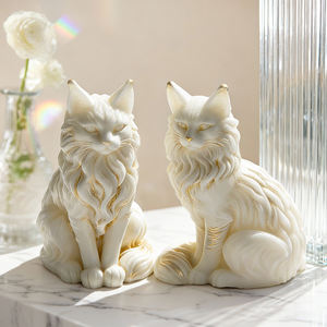 Moule <span class=keywords><strong>en</strong></span> silicone Maine Coon facile à utiliser, figurine 3D de chat de dessin animé réaliste pour la fabrication de <span class=keywords><strong>savon</strong></span>, l'artisanat et les occasions spéciales - Product Image 1