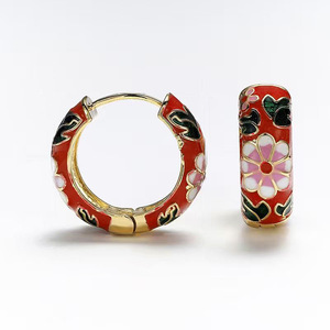 Pendientes de flores coloridos para mujer, pendientes de estilo retro y dulce para uso diario, accesorios para las orejas de estilo francés - Product Image 6