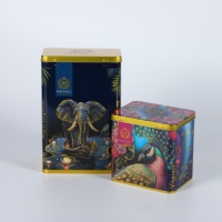Boîte en étain rectangulaire carrée à charnière, résistante aux enfants, pour emballage de bonbons, impression personnalisée, petite boîte en étain pour bonbons