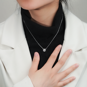 Collar con Colgante de Moissanita de 1ct/0.5ct, Corte Redondo, con Diseño de Burbuja, Plata S925 - Product Image 2