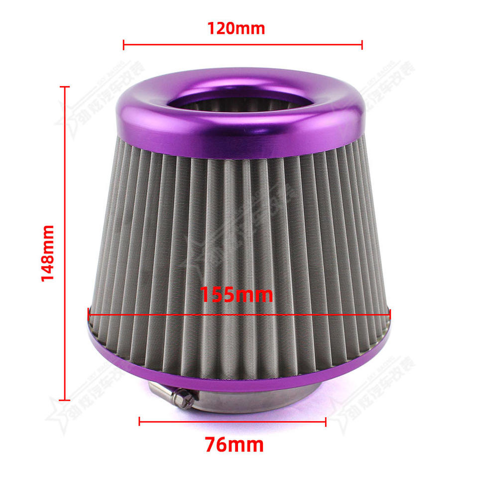 3 Inch Universal Washable High Flow Racing Performance Cone Airfilter ...