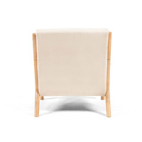 Fauteuil de salon moderne en bois massif avec coussin épais et confortable, fauteuil d'appoint avec coussin lombaire, fauteuil de détente confortable