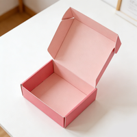 Emballage traditionnel pour le commerce électronique, édition esthétique rose, boîte en carton ondulé rectangulaire écologique et recyclable pour les petites entreprises