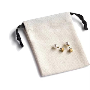 Sac à poussière personnalisé Jiamao avec logo, en toile de coton blanc, mini sac en mousseline avec cordon de serrage, petite pochette pour bijoux - Product Image 3