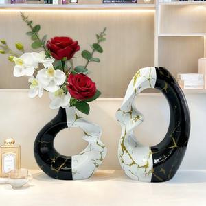 High Sense Irregular Art Spiral Color Matching Epoxy <b>Resin</b> <b>Sculpted</b> Figurine Home Flower Arrangement New Year's Decorative - Product Image 3