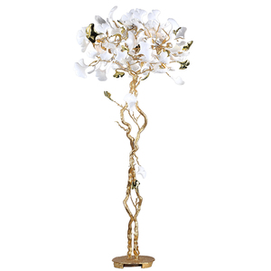 Custom Ginkgo Leaf Floor Lamp Copper Aluminum <strong>Branches</strong> White Gold Decorative <strong>Lighting</strong> Living Room Bedroom Restaurant Staircase - Product Image 4