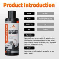 Kit de Reparación de Faros Delanteros Autoquize Premium de Secado Rápido con Spray Nano, Repara Arañazos y Oxidación, Restaura la Luz, Revestimiento de Alto Brillo