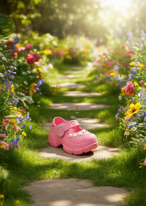 Zoccoli con plateau e perle, stile Mary Jane, scarpe estive per donne e ragazze, taglia 17, morbidi, leggeri, in plastica, con punta chiusa - Product Image 2