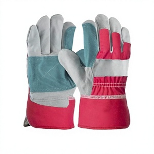 TAGCO SAFETY Double Palm <b>Rigger</b> Work <b>Gloves</b> Leather Palm Red Blue Gray Reinforced Elastic Cuff Anti-Slip Heat Safety <b>Gloves</b> - Product Image 1