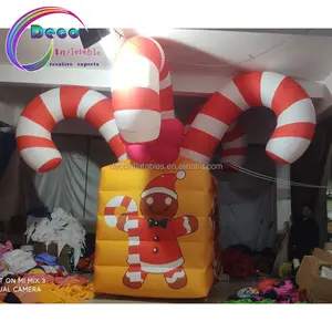 巨型充气圣诞装饰充气糖果礼品充气圣诞糖果手杖礼品盒