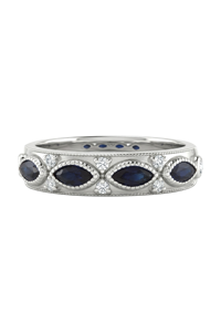 Bague en saphir bleu et diamant en argent sterling 92,5 KLSR-11634 - Product Image 2