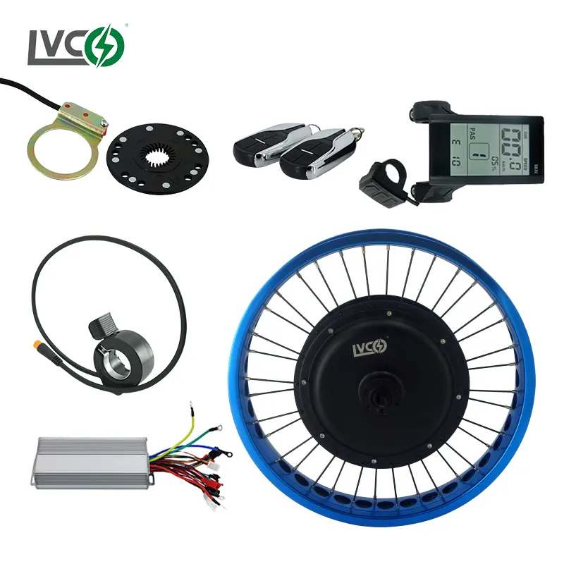 LVCO Kit de vélo électrique haute puissance d'usine chinoise Kit de vélo électrique 5000w 72v Kit de moteur de moyeu de vélo électrique 1000w