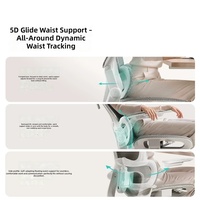 Chaise ergonomique moderne en maille avec repose-pieds réglable, support lombaire dynamique à ailettes, accoudoirs 5D et base en acier pour bureau de direction