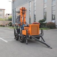 Foreuse de puits portable à roues SM200 à couple élevé, alimentée au diesel, hydraulique, pour une profondeur de forage de 200 m, pour usage agricole