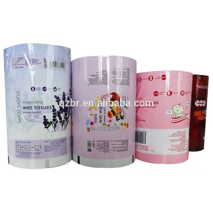 Flexible Packaging Sachet Roll Film Custom Baby Facial Clean Tissue Packaging Laminated Roll Film For Automatic Machine