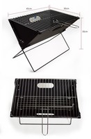 Barbecue portable pliant en forme de X pour pique-nique, escalade et camping, au charbon de bois, avec chariot métallique thermolaqué et flamme intégrée