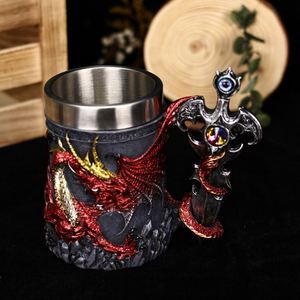 Creative Christmas Dragon Pattern Beer Mug Novelty <b>Gift</b> Coffee Mug <b>Large</b> Capacity Vintage Drinking Cup for Home Bar Party - Product Image 3