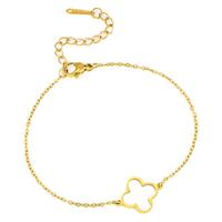 Nueva llegada 18K chapado en oro de acero inoxidable de lujo de diseño de joyería de marcas populares de trébol de cuatro hojas pulsera para las mujeres
