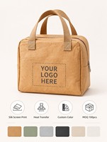 Sac à lunch en papier kraft écologique isolé avec doublure en aluminium, imperméable, résistant à l'huile, préservant la chaleur, portable et sûr pour les aliments