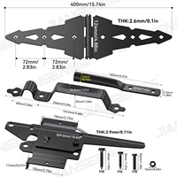 Kit de matériel de poignée de porte de loquet de porte de clôture en bois noir robuste charnière en forme de A noire clôture extérieure de jardin antirouille avec vis