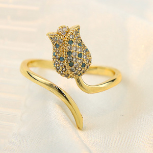 2026 Classic Trendy Mothers Day <b>Gift</b> Adjustable Rose Gold Plated Brass Cubic Zircon Engagement Ring for Women - Product Image 3