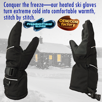 Gants de ski chauffants d'usine OEM coupe-vent, résistants à l'eau, à poignée thermique, alimentés par batterie et rechargeables pour les sports d'intérieur