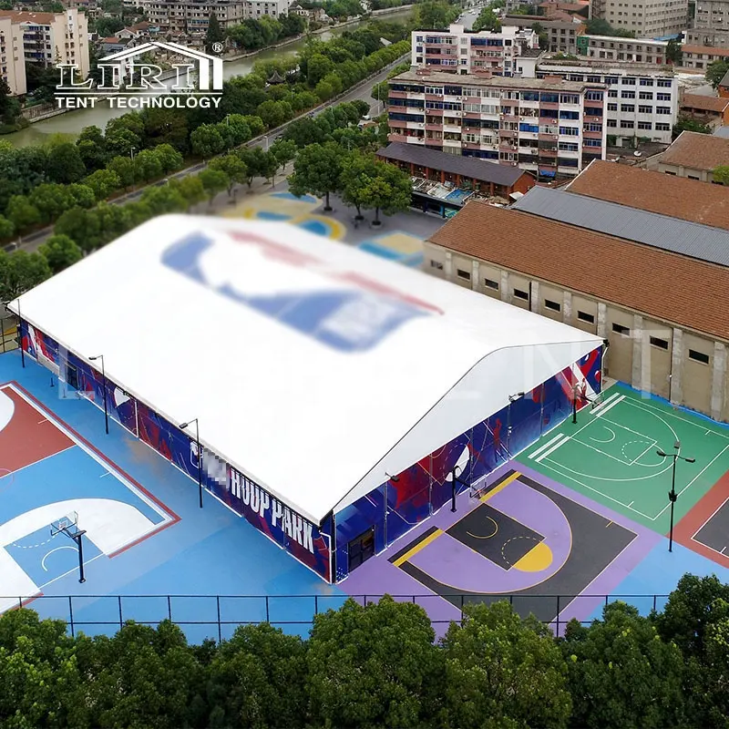 Carpa de cancha de baloncesto deportiva con arco de estructura de aluminio para exteriores, 35m
