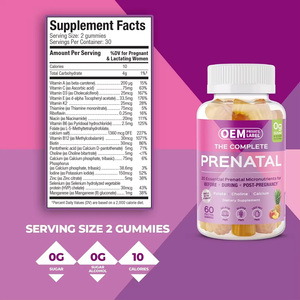 Gomitas Prenatales Sin Azúcar OEM para el Cuidado de la Salud <span class=keywords><strong>Prenatal</strong></span>, Vitaminas Prenatales para Mujeres con Calcio, Vitamina K2, Vitamina B12 - Product Image 5