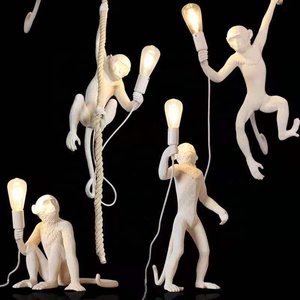 Monkey Pendant On Rope Table Lamp Wall Sconce Cute Animal Lighting Desk Light Children Room Lighting