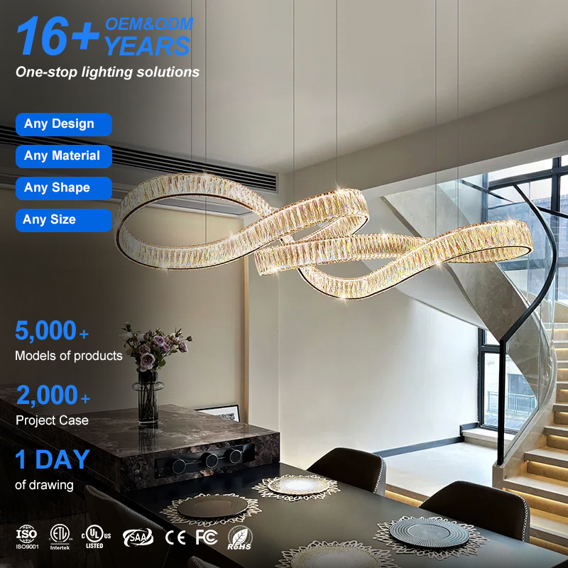 Modern Simple Adjustable Height Dimmable LED Pendant Switch Control Long Length Options for Coffee Shop Dining Room Stainless