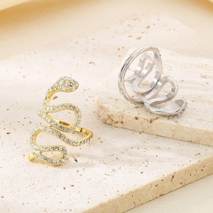 Se Aceptan Dijes Personalizados para la Fabricación de Joyas, Anillo de Acero Inoxidable con Zirconia Cúbica 5A+ en Forma de Serpiente para Mujer - Product Image 4