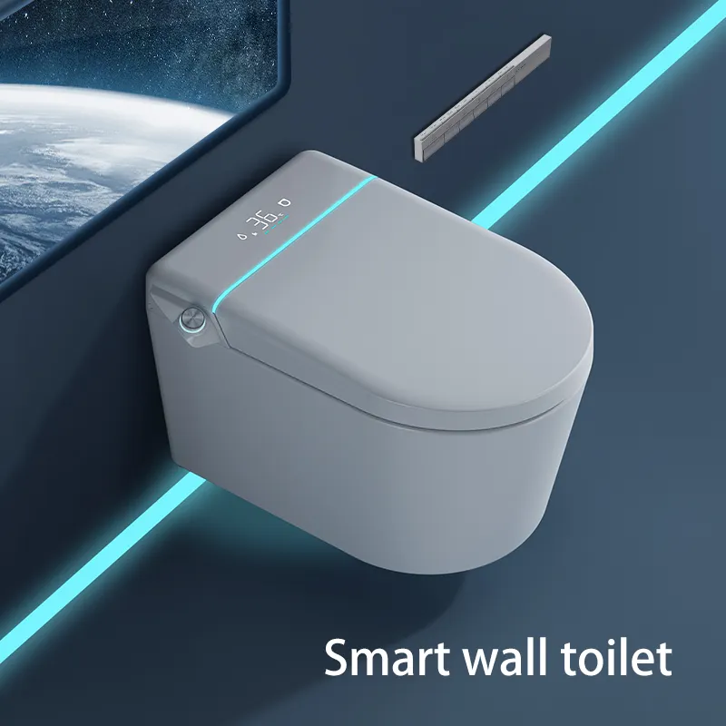 Banyo avrupa tarzı modern tek parça tuvalet seramik akıllı duvar asılı tuvalet akıllı tuvalet