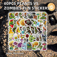 Stiker Vinyl PVC Plants Vs Zombies Lucu - Anti Air Motif Hati Potongan Presisi Dekorasi Liburan